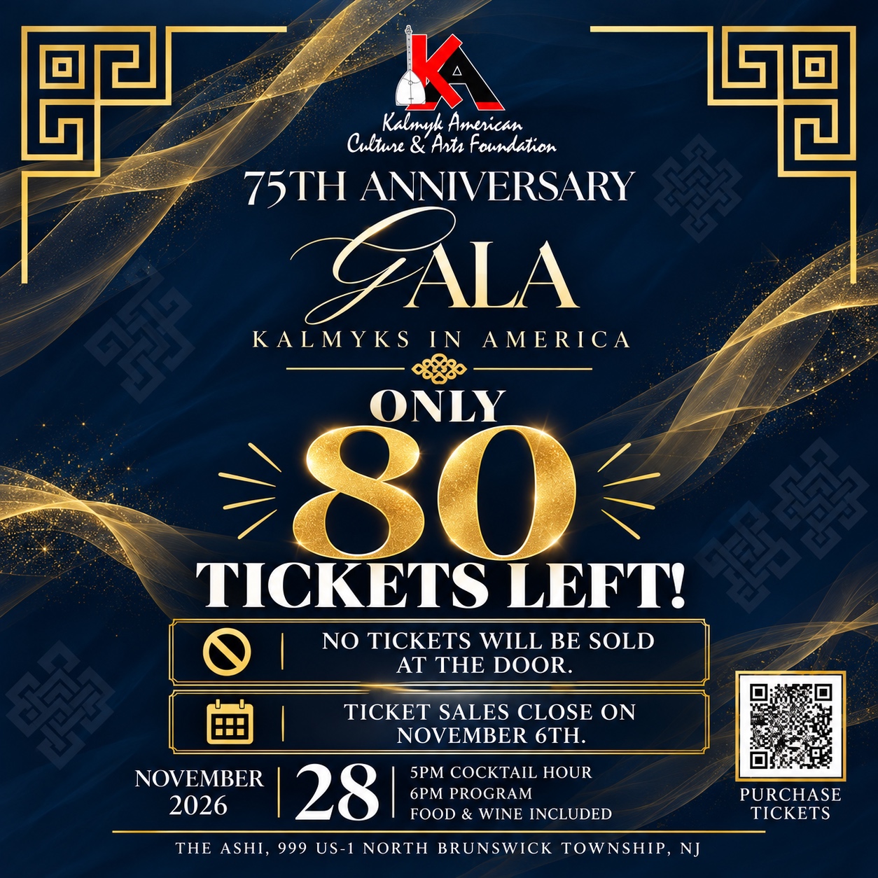Only 80 Tickets Left for the 75th Anniversary Gala of Kalmyks in America